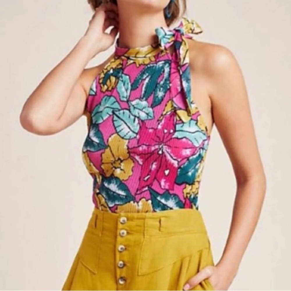 ANTHROPOLOGIE MAEVE GLOUCESTER FLORAL top No flaws preowned excellent condition